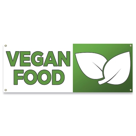 Signmission Vegan Food Banner Concession Stand Food Truck Single Sided B-30174